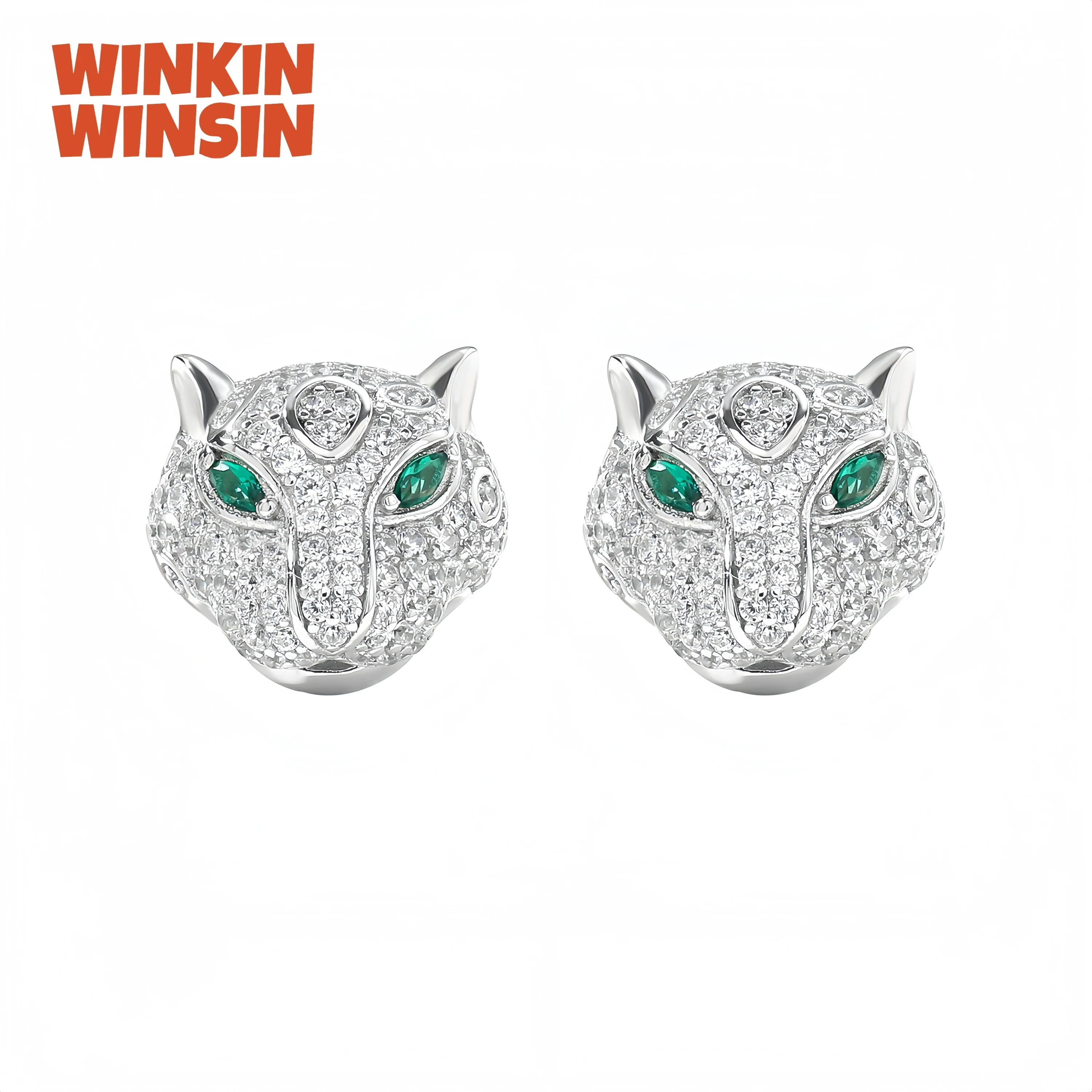 

WINKIN WINSIN брендовые серьги-гвоздики MST с бриллиантами и головой леопарда, циркониевые серьги-гвоздики из стерлингового серебра 925 пробы для женщин, изящные ювелирные изделия