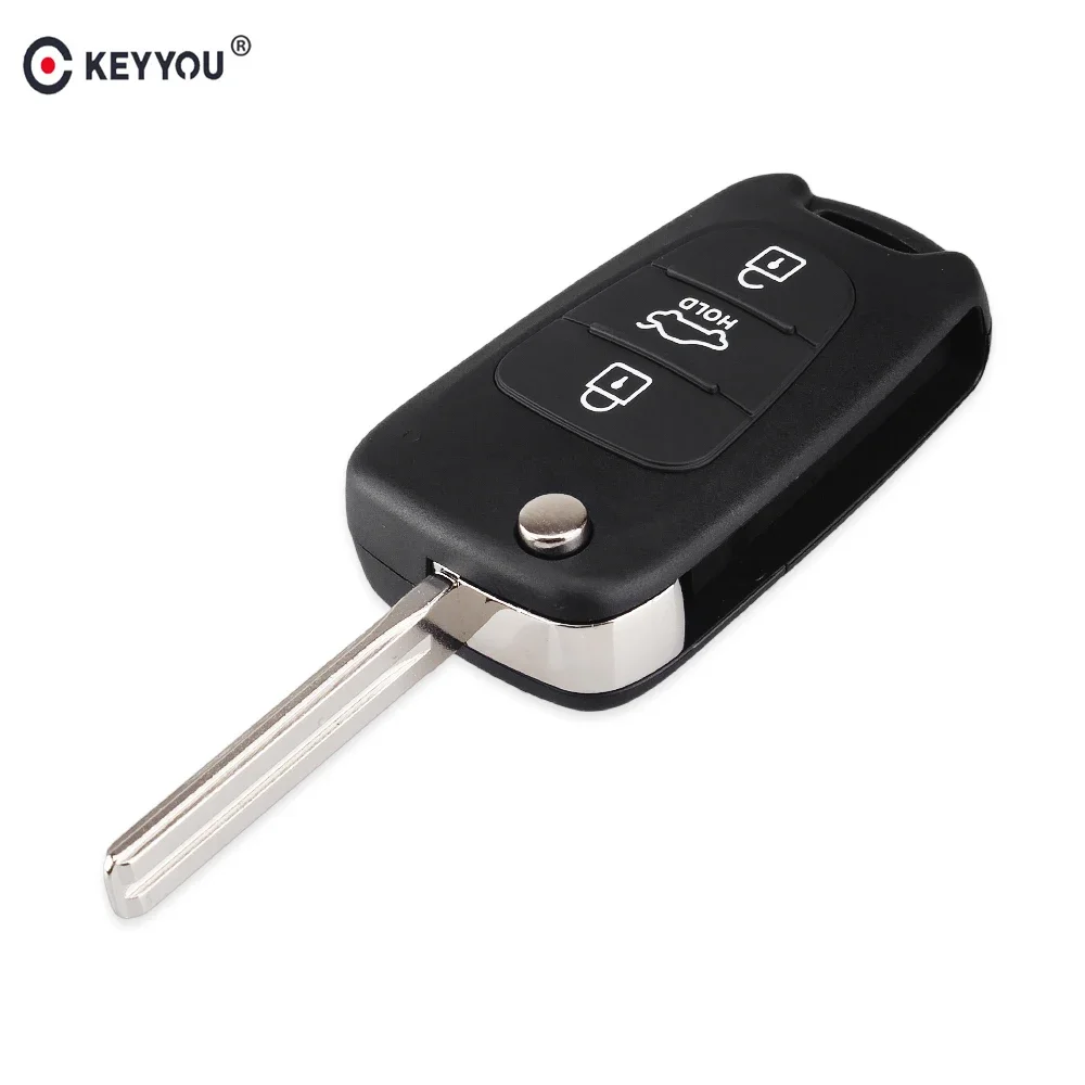 Keyyou 3 botões flip dobrável remoto chave do carro escudo capa para hyundai avante i30 ix35 kia k2 k5 sorento sportage