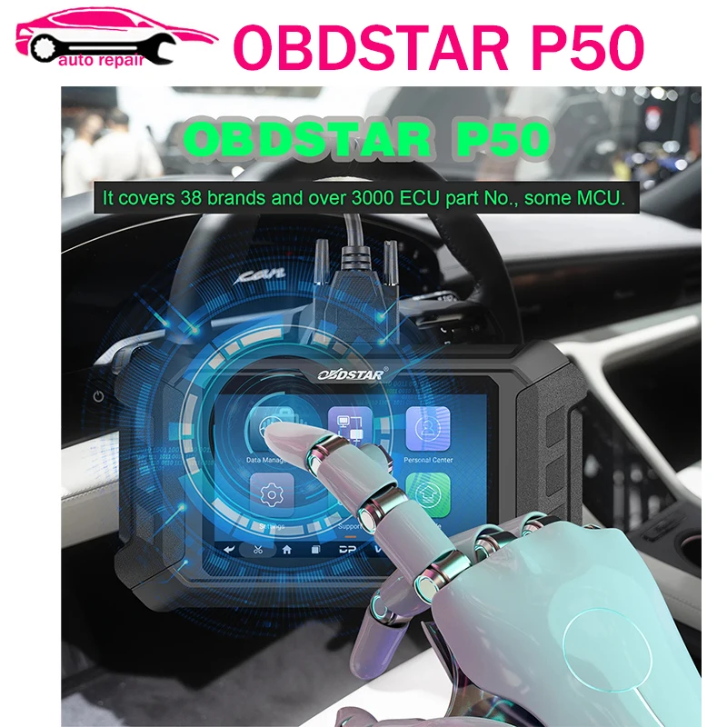 OBDSTAR P50 Full 2024 P50 Airbag Reset Tool SRS Reset Scanner Covers 86 Brands and Over 3000+ECU Part No.with P004