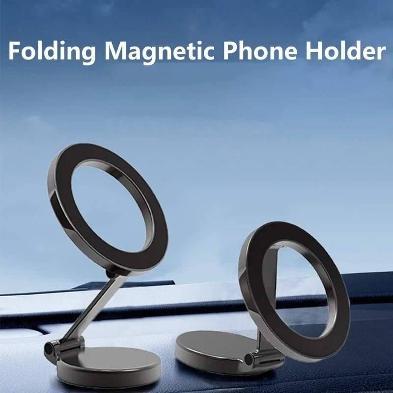 Universal Magnetic Car Phone Mount 360° Rotation Gunmetal Bracket, Universal Fit with 3m Adhesive for iPhone 12/13/14/15