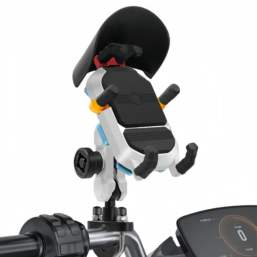 

‌Shock Absorbing Motorcycle Handlebar Mount - 360° Rotation Phone Holder for 4.7-7.2" Phones (E-Bike Navigation Bracket)