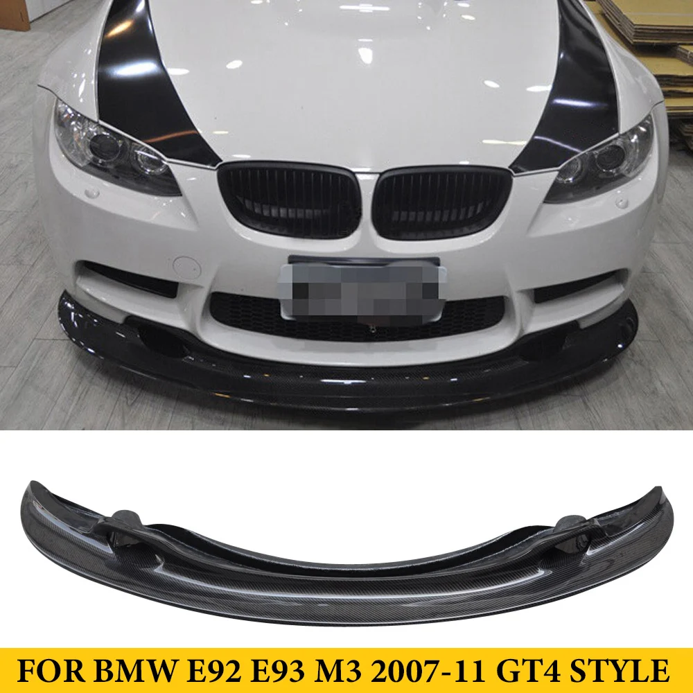 For BMW 3 Series E90 E92 E93 M3 2007-2011 Carbon Fiber Front Bumper Lip Spoiler Auto Tuning