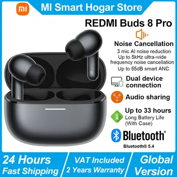 Xiaomi REDMI Buds 8 Pro Wireless Bluetooth Earphone, Triple-mic Up to 55dB Smart AI Noise Reduction, Hi-Res Audio with LDAC BT5.4 Wireless Earphone