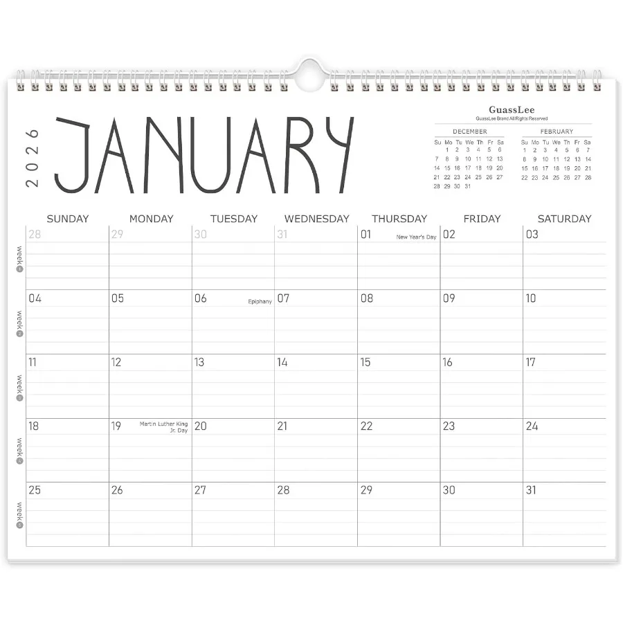 

Wall Calendar 2026 2026 Calendar Wall from Jan. 2026 to Dec 2026 14" X 11" Paper Monthly Planner Wall Hanging Calendar with Thi