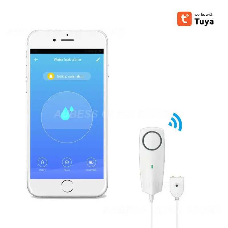 Tuya WIFI Wireless Water Level Detector Smart Water Leakage Sensor Buzzer App Push Alarm Warn Work With Smart Life IFTTT