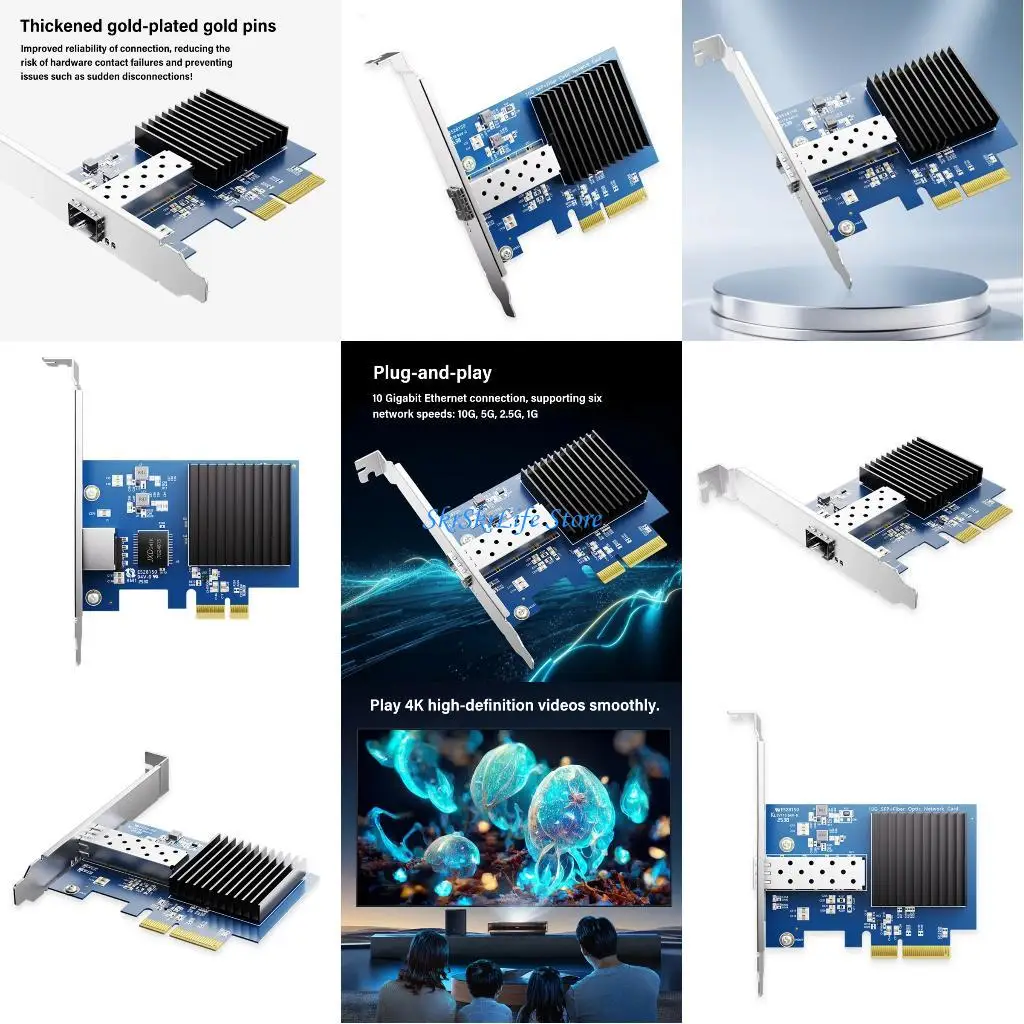 

E65E 10G Fiber Networking Adapter With SFP+ Connector Plugs Play Compatibility For Multiple Systems
