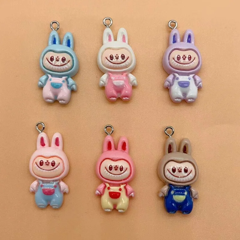 10PCS New Kawaii Rabbit Resin Pendant Fashionable and Charming DIY Necklace Bracelet Earrings Keychain Accessories