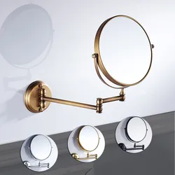 Bathroom folding makeup mirror Wall hanging bathroom mirror double-sided beauty mirror Black gold Silver vintage espelho