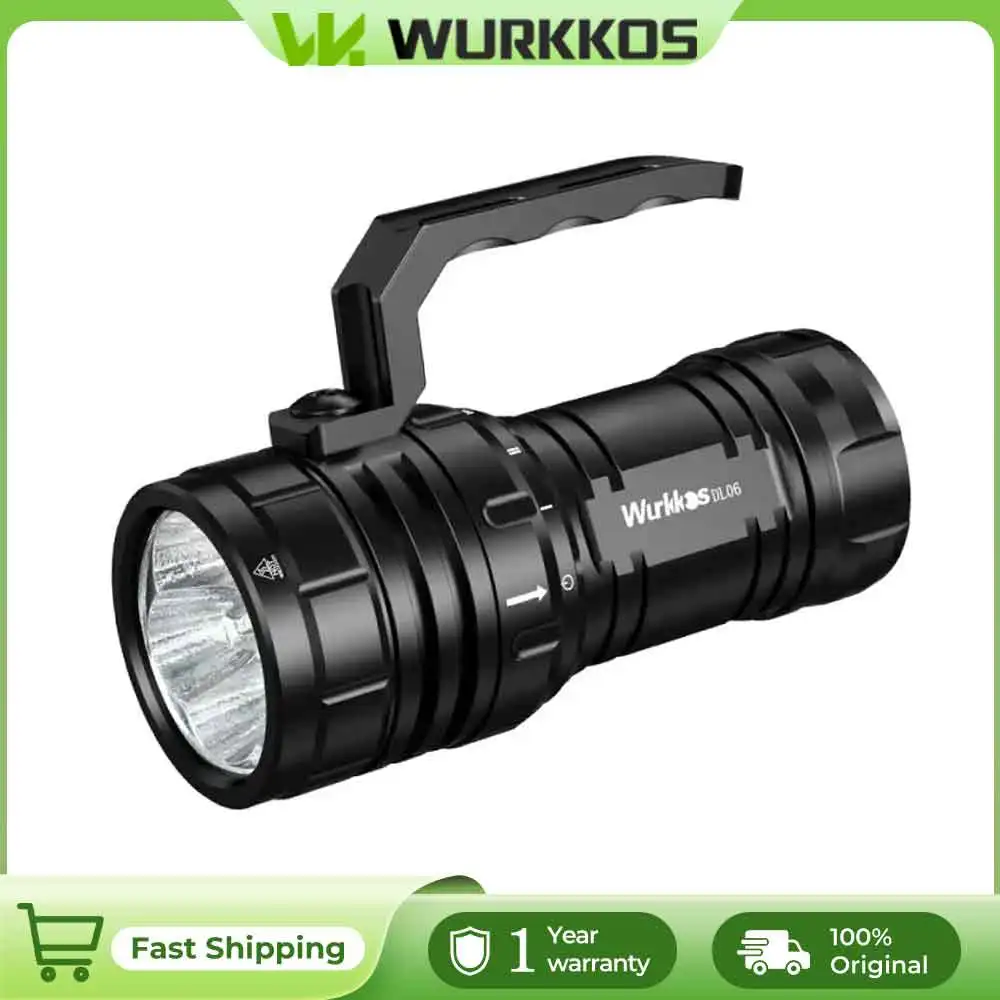 

Wurkkos DL06 Professional Diving Flashlight IPX8 Rating 3x 21700 Batteries Ultra-Bright 15,000 Lumens USB Reverse Charging