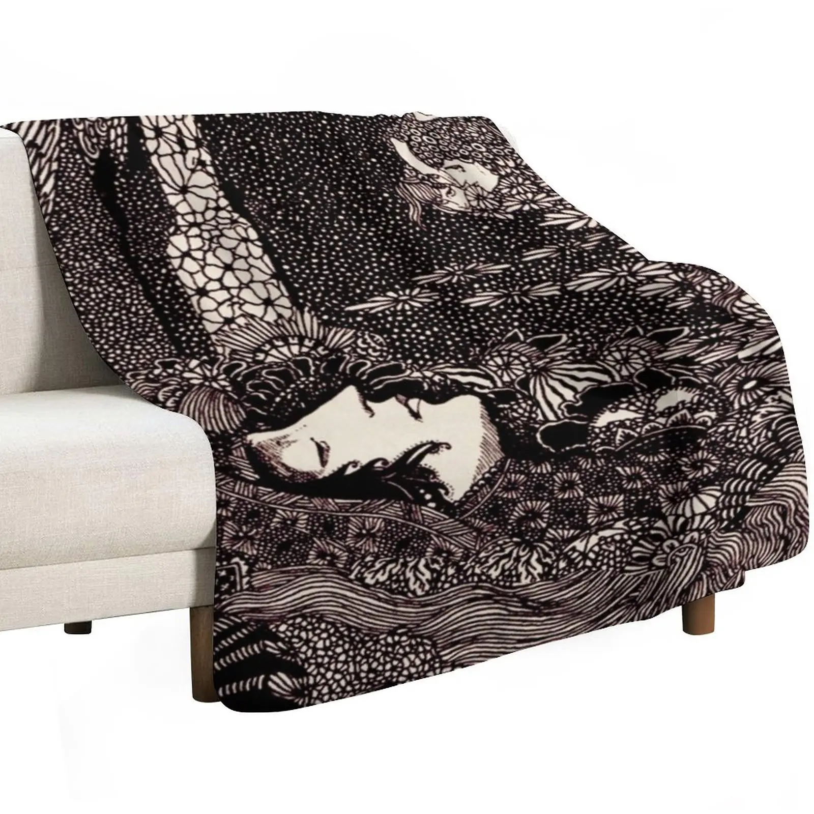 HD Sleeping Morella, from Edgar Allan Poe s Tales (1933) Throw Blanket Camping Thin Single Blankets