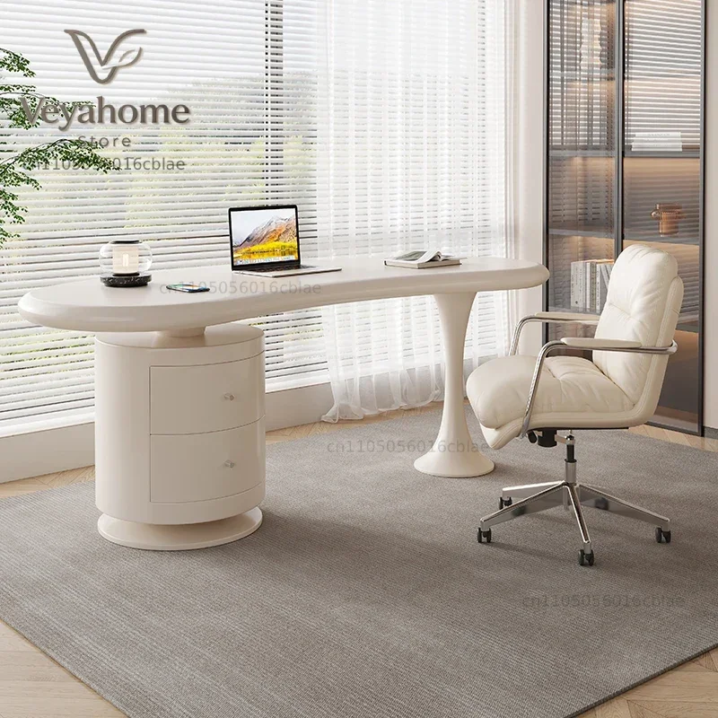 modern Premium Cream style solid wood desk small apartment household French light luxury designer advanced inductor computer