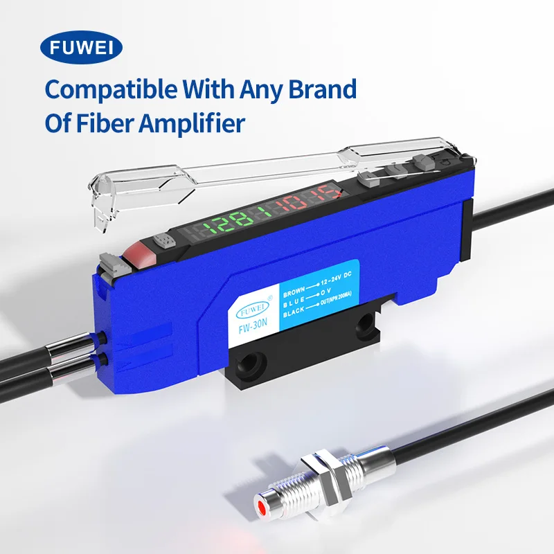

FUWEI FWGR-610H Probe 200 Degrees Induction Reflection Amplifier High Temperature Resistant Optical Fiber Sensor