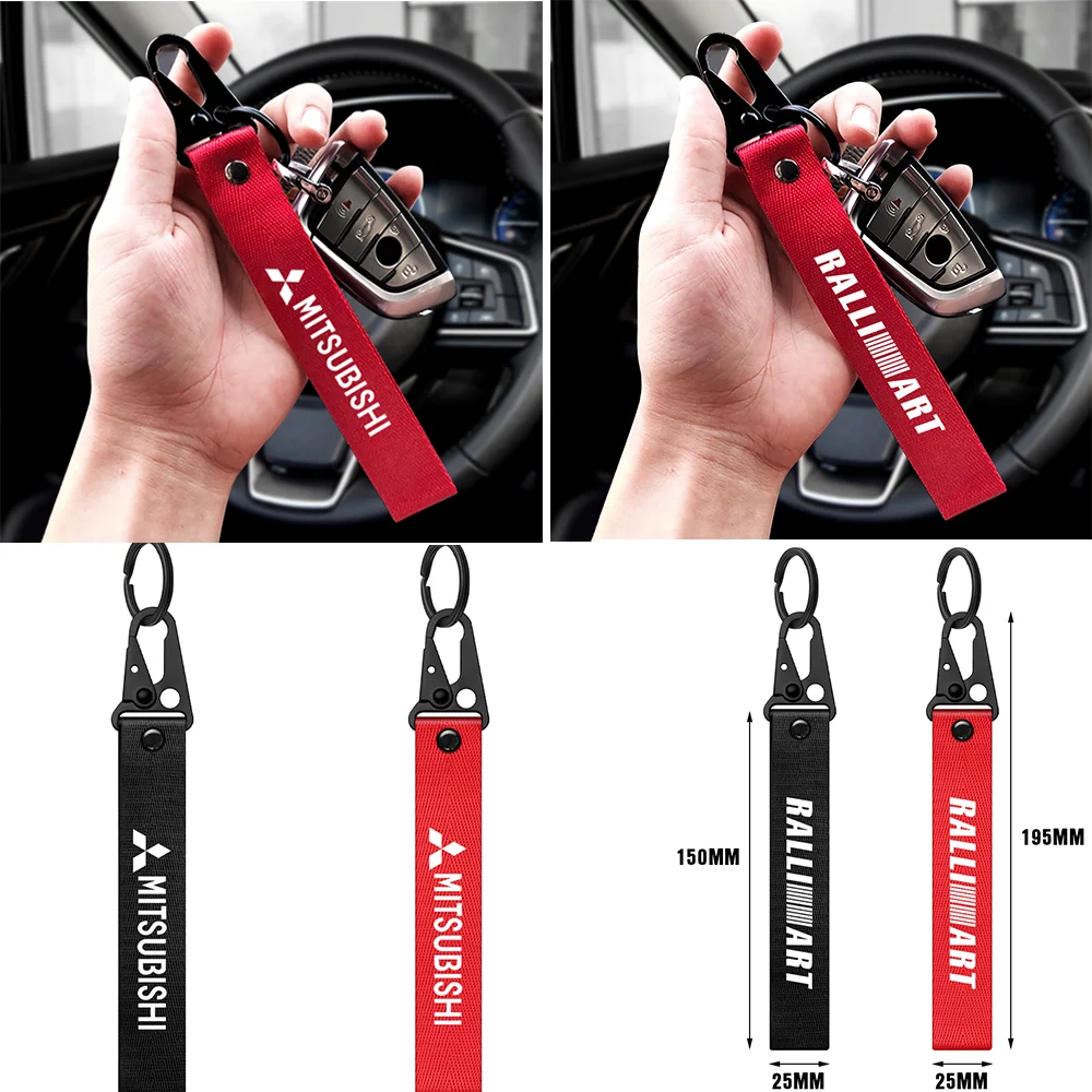 Car Badges Keychain Strap Key Chain Rings Keyring Lanyard Accessories For Mitsubishi Asx Outlander Xl 3 Jinxuan Galant Ralliart