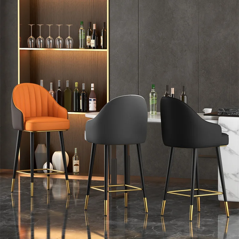 #Modern and Simple Island High Stools bar Chair Backrests for Home Light Luxury and High-end bar Stools