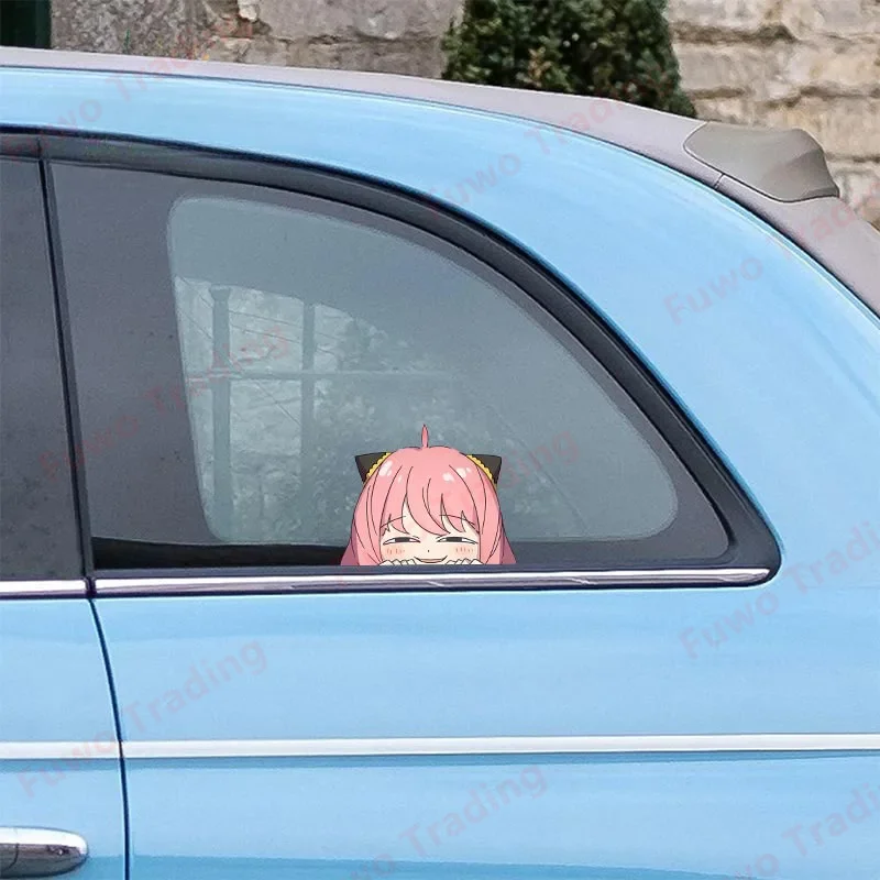 Best-selling Funny Cartoon Anya Peeker Car Stickers Anime Windows Motorcycle Decal Waterproof RV JDM Car Accessories