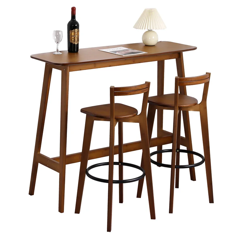 #Modern Breakfast Nook Home Bar Unit Corner Narrow Wall Wooden Bar Counter Table