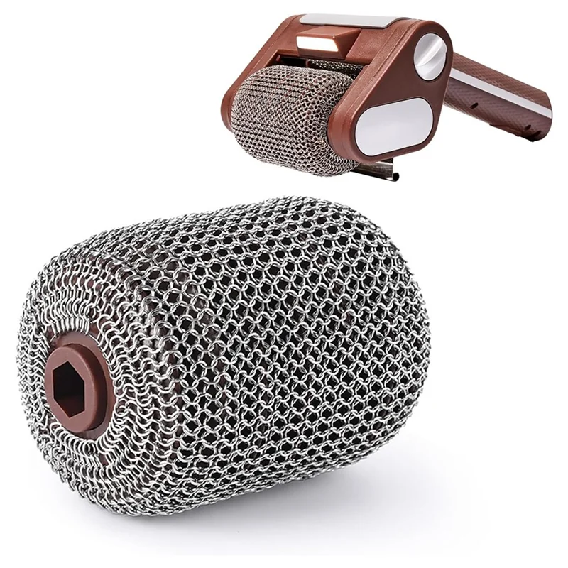 T27C Cordless Electric Grill Cleaner Stainless Steel Roller Brush Head For 350 RPM Safe Cleaning Brush