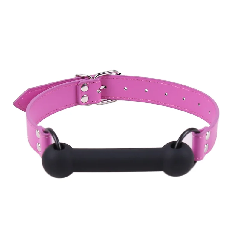 Erotic Toys PU+silicone Leather Mouth Gag Silicone Bite Gag Dog Bone Ball BDSM Bondage Restraints Sex Toys for Couples