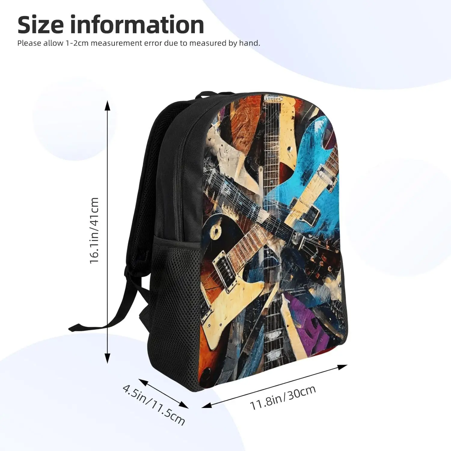 Bookbags For Women Men Lightweight Laptop Backpack Music Guitar Daypack Computer Bag