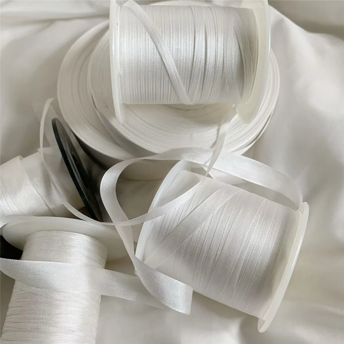 Raw White Undyed 100% Genuine Pure Silk Embroidery Ribbon Natural silk Satin Taffeta Free Shipping 2mm Silk Ribbon