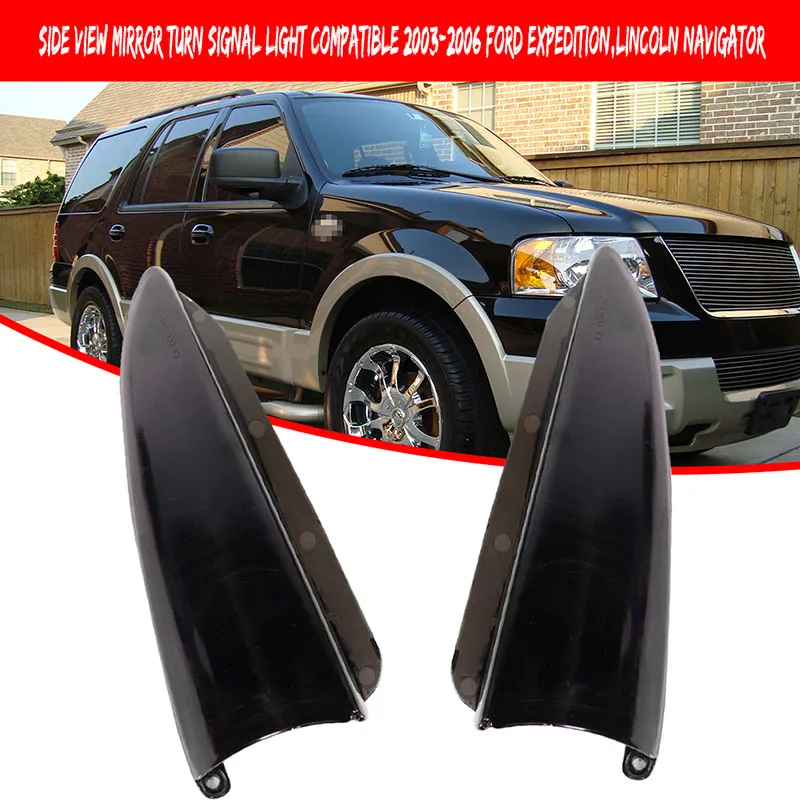 Car Front Side View Mirror Turn Signal Light Covers For 2003-2006 Ford Expedition & For 2003-2006 Lincoln Navigator