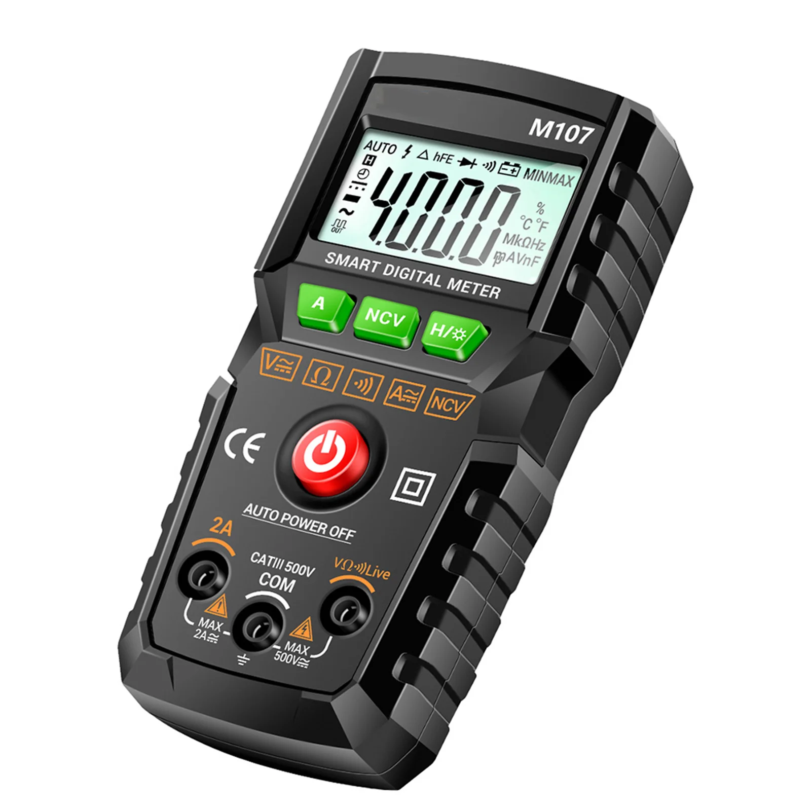 

4000 Counts Smart Digital Multimeter Auto Ranging Voltage Tester Lcd Backlight Data Hold Diode Capacitance Frequency Meter