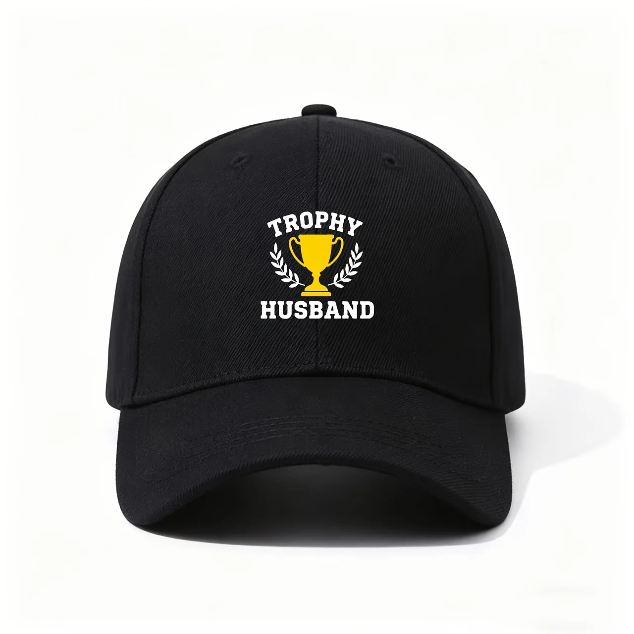 Divertida Gorra de Béisbol con Estampado de Trofeo de Esposo - Regalo Humorístico Ajustable, Ideal para Parejas, con Estampado de TROPHY HUSBAND y Trofeo Dorado