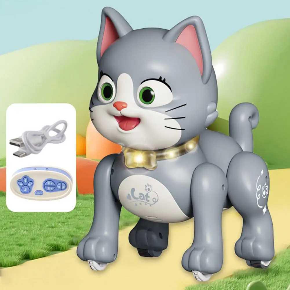 Jouet robot avec télécommande pour animal de compagnie, jouet pour chien et chat, marche avec phtalrc, lumière sonore, cadeau pour garçons, tout-petits, 2.4ghz