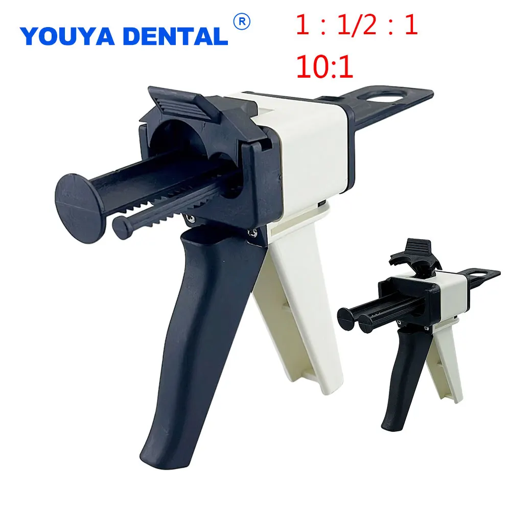 

Universal Dental Impression Gun Mixed Dispensing 1:1/2:1 Silicone Rubber Conveyor Mixing Dispenser Cartridge Gun 10:1 Dentist