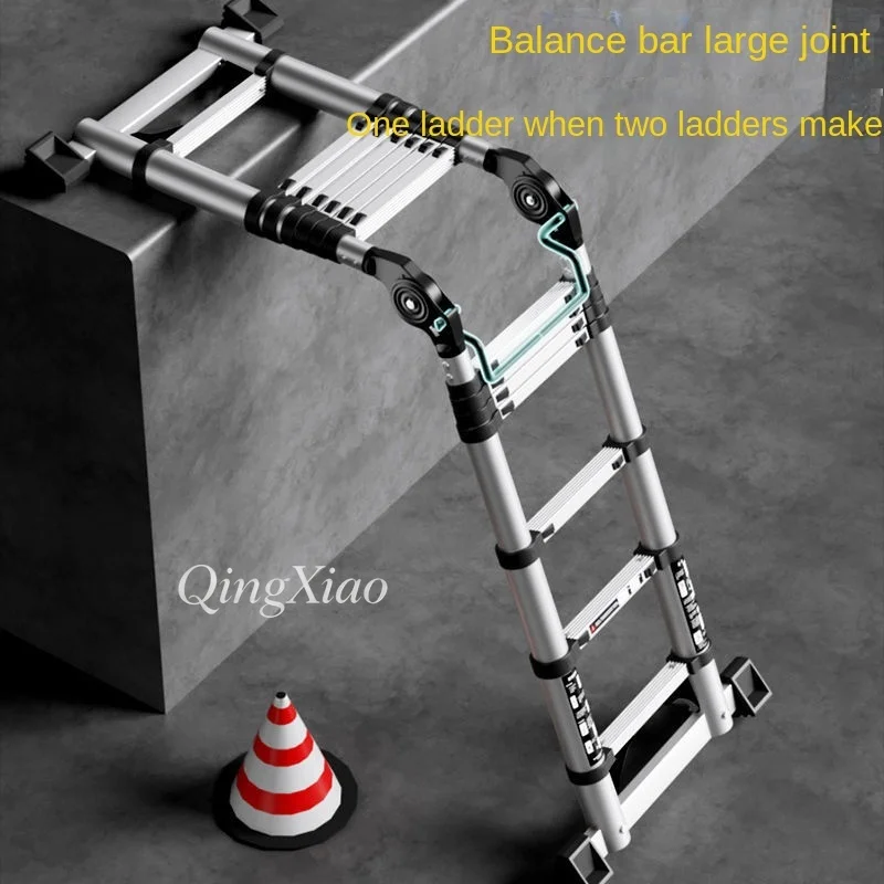 Multifunctional Thickened Engineering Foldable Aluminum A Frame Ladder Portable Adjustable Climbing Ladder For Construction Site