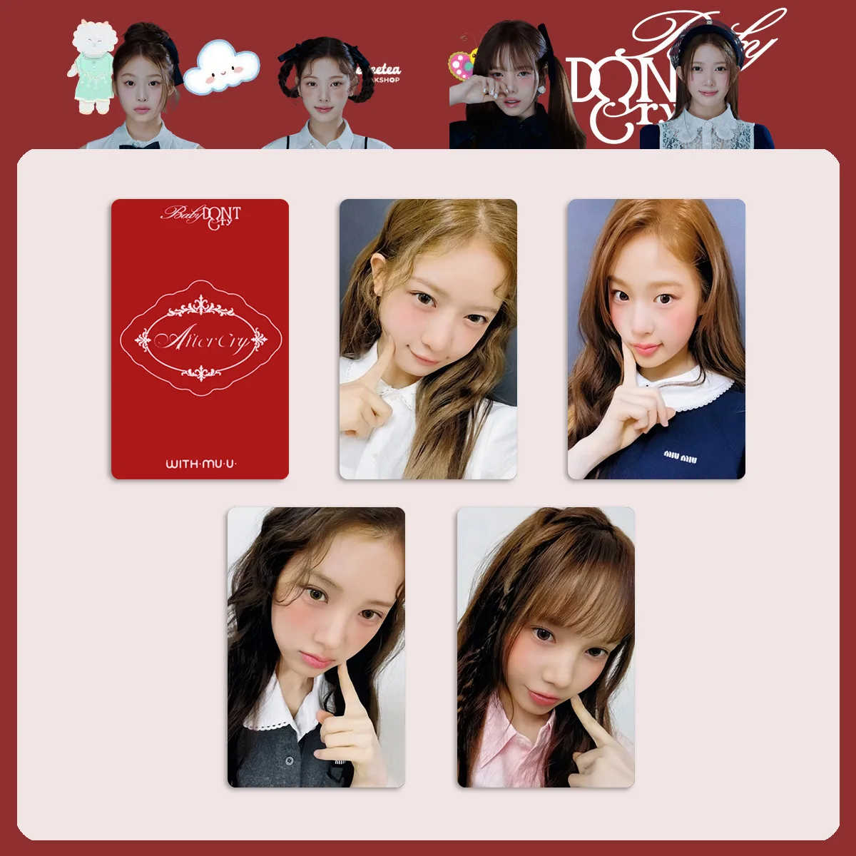 Idols Baby DONT Cry AFTER CRY Album Photocard 5Pcs/Set HD LOMO Card Yihyun Kumi Mia Beni Fans Cosplay Gift