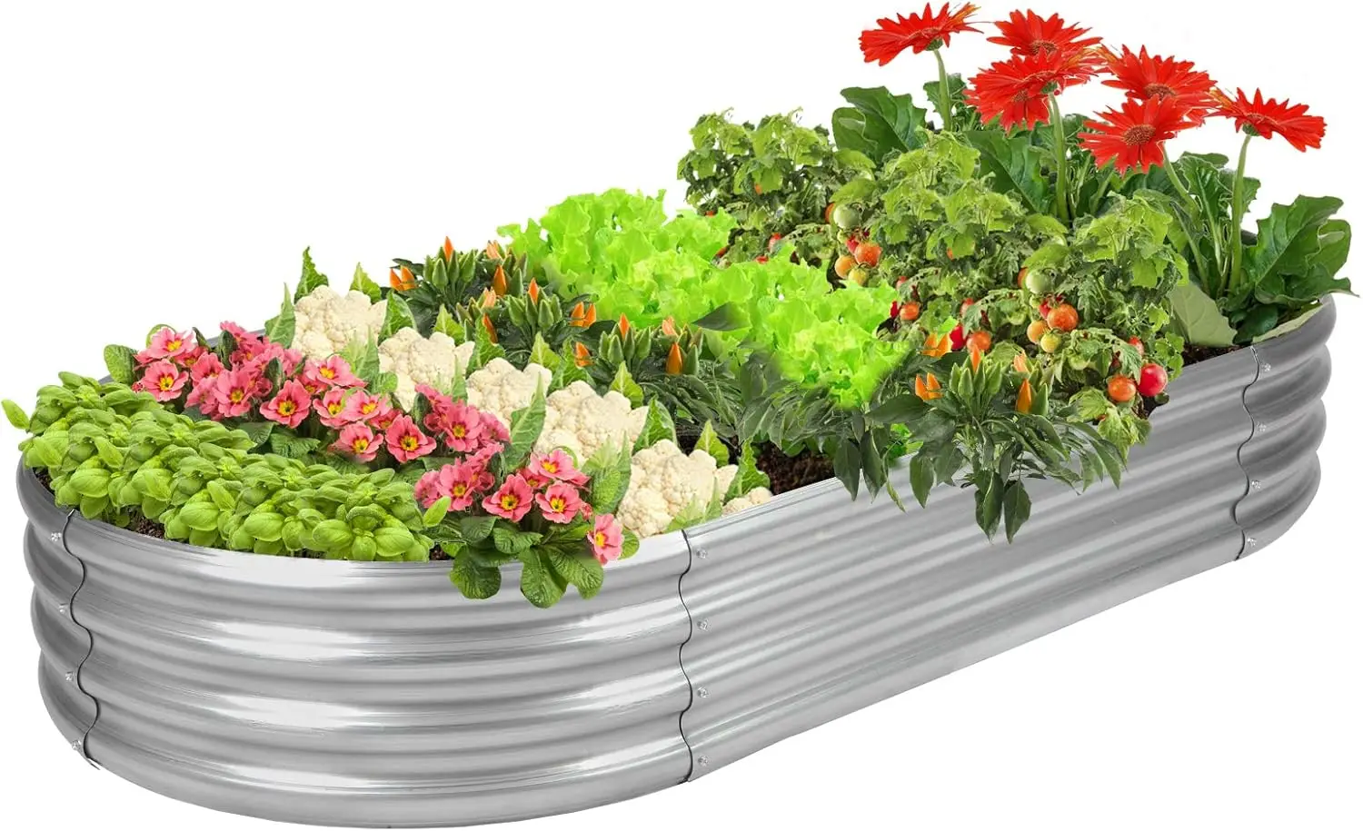 

Galvanized Metal Raised Garden Bed Planter Box for Plants, Vegetables, Flowers, Herbs