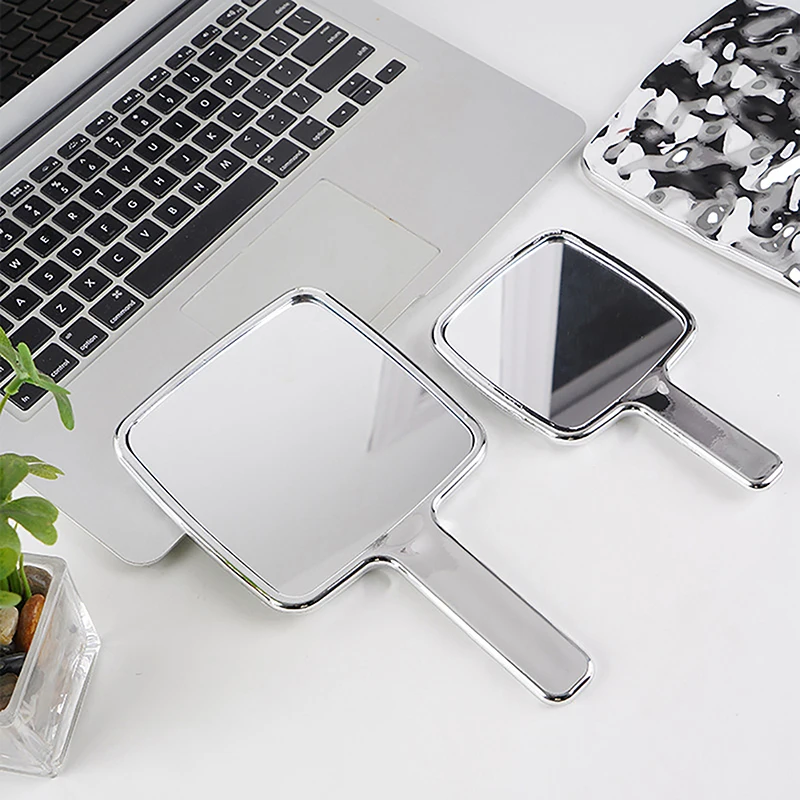 Liquid Shape Square Mirror Mini Hand-Held Desktop Cosmetic Makeup Mirror Travel Metallic Portable Beauty Mirror For Handbag