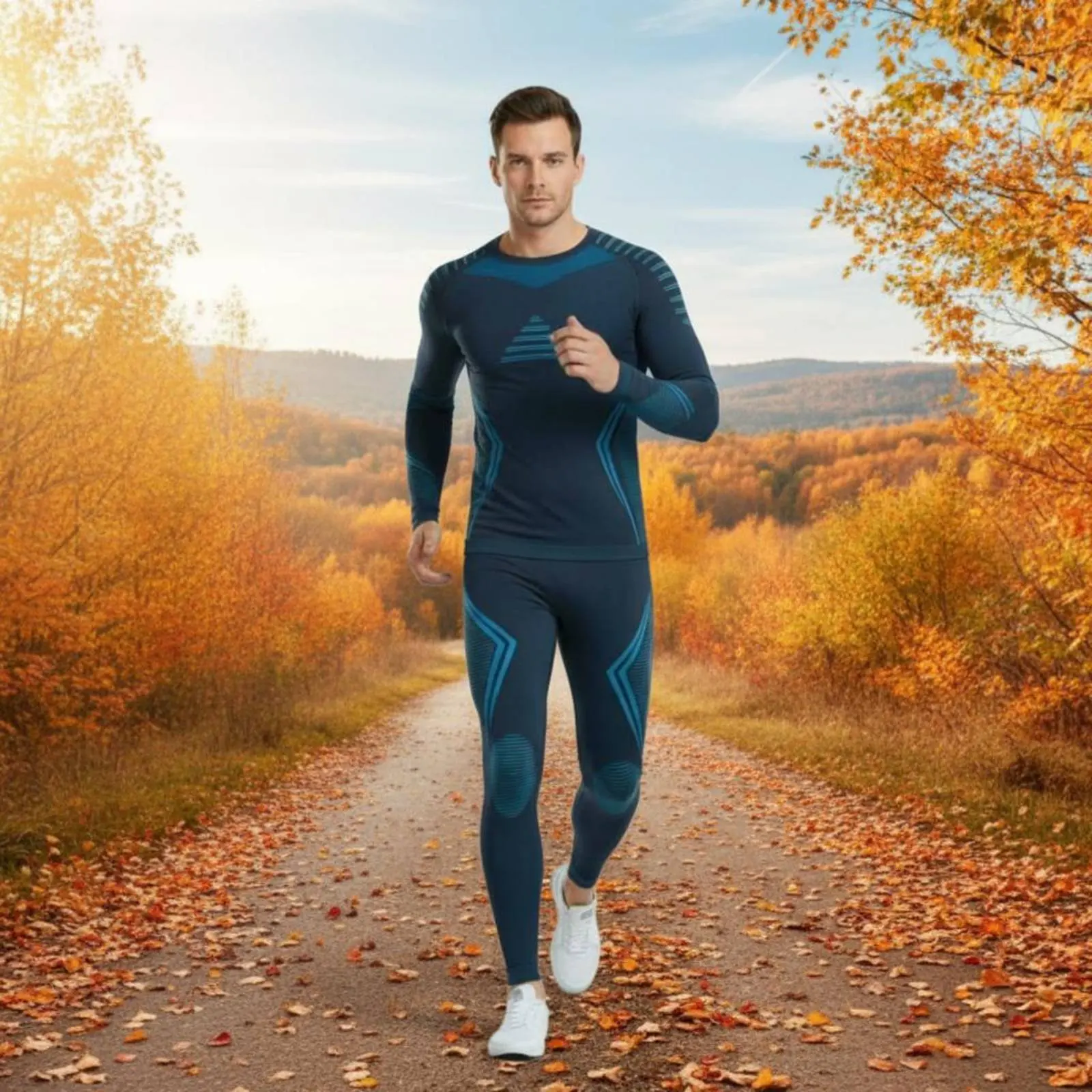 

Ski Base Layer Set Close Fit Men's Thermal Set Long Sleeve Thermal Shirt and Pants Breathable Sports Clothing Flatlock Seams
