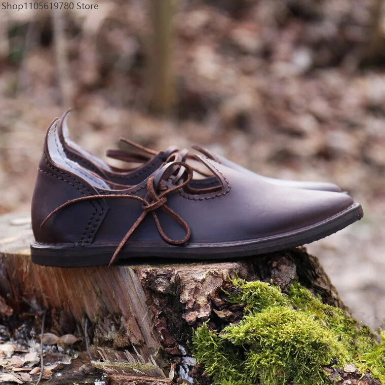 Men 2026 New European Retro Medieval Renaissance Viking Wilderness Cosplay Shoes For Adult Halloween Masquerade Party Costume 2