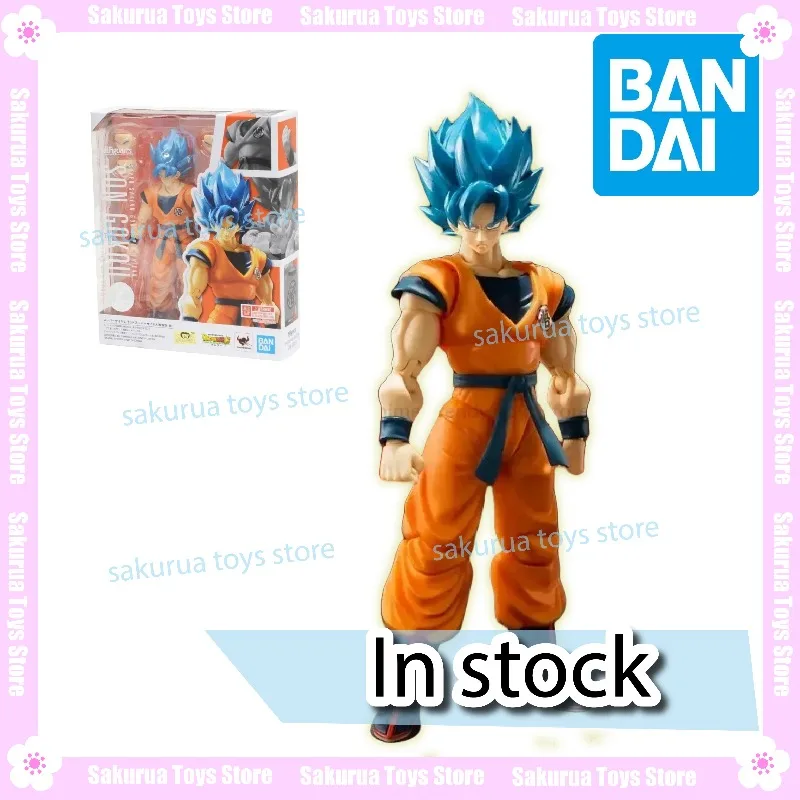 

В наличии Bandai Dragon Ball Super SHF Super Saiya God Super Blue Hair Sun Wukong Acting Doll Collection Подарки