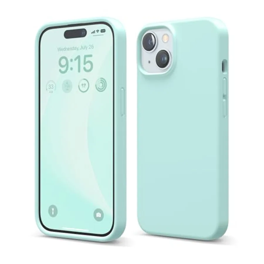 

Compatible with iPhone 15 Case, Liquid Silicone Case, Full Body Protective Cover, Shockproof, Slim Design, Anti-Scratch Soft Mi