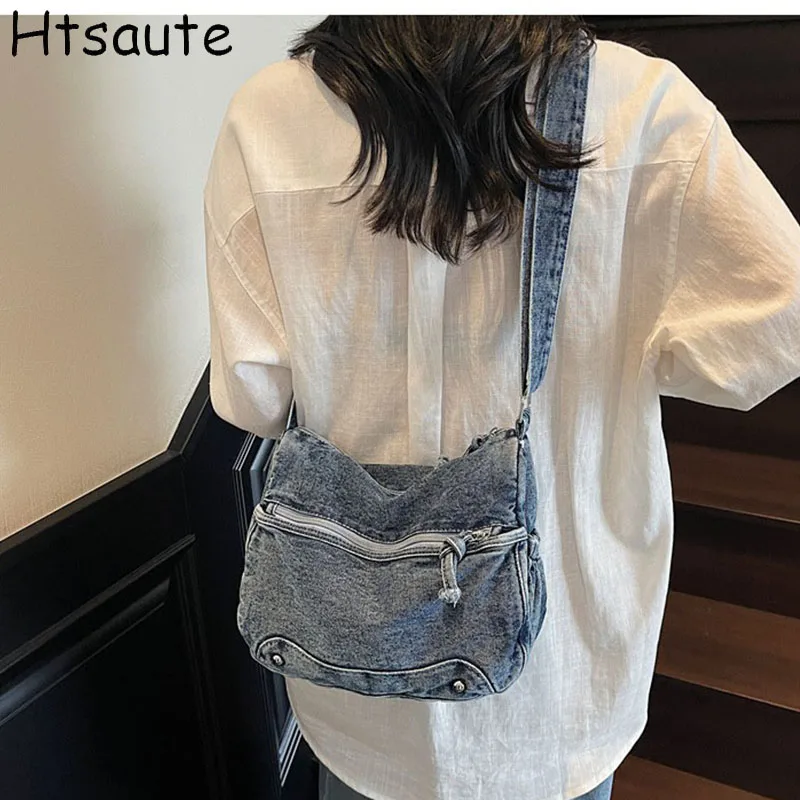 

Luxury Women's Shoulder Bags Denim Wallet Mobile Phone Dumpling Handbag For Women Daily Commuting Crossbody Bag Purse