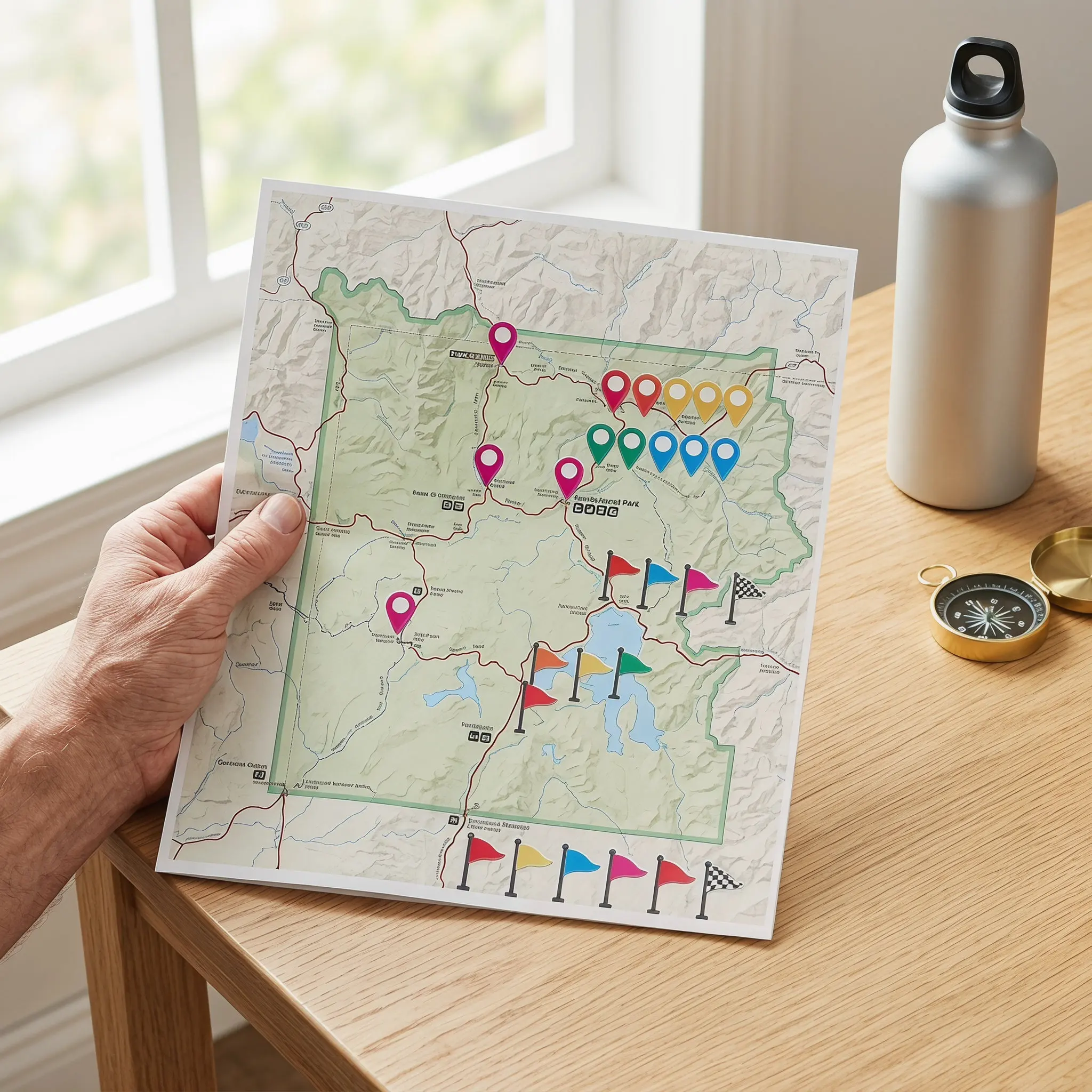5Sheets Map Location Stickers Colorful Self-Adhesive Removable Travel Markers for Road Trip Planning Classroom Geography