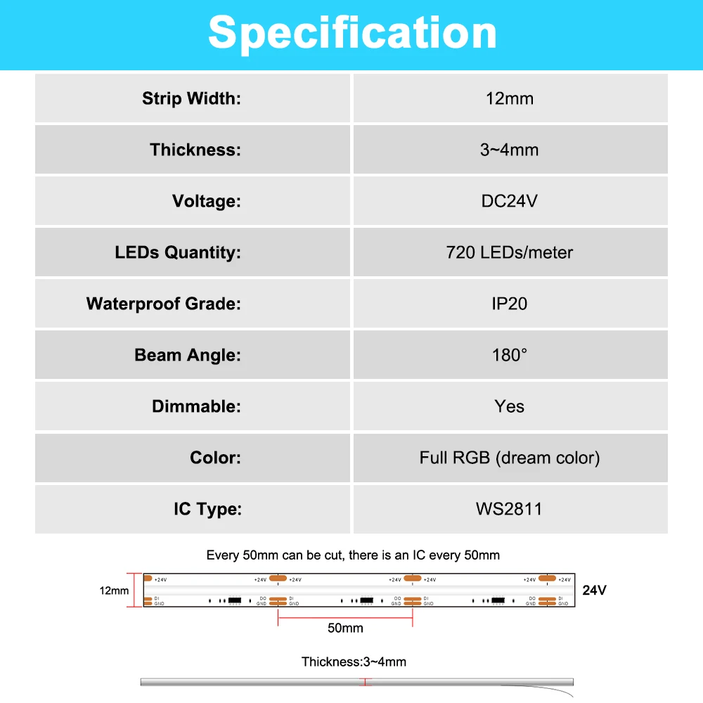 Taśma LED 12V 24V RGBIC 5m 10m Adresowalna wysoka gęstość Elastyczna ściemnialna Inteligentne DIY Run Water WS2811 Światła LED Dream Color