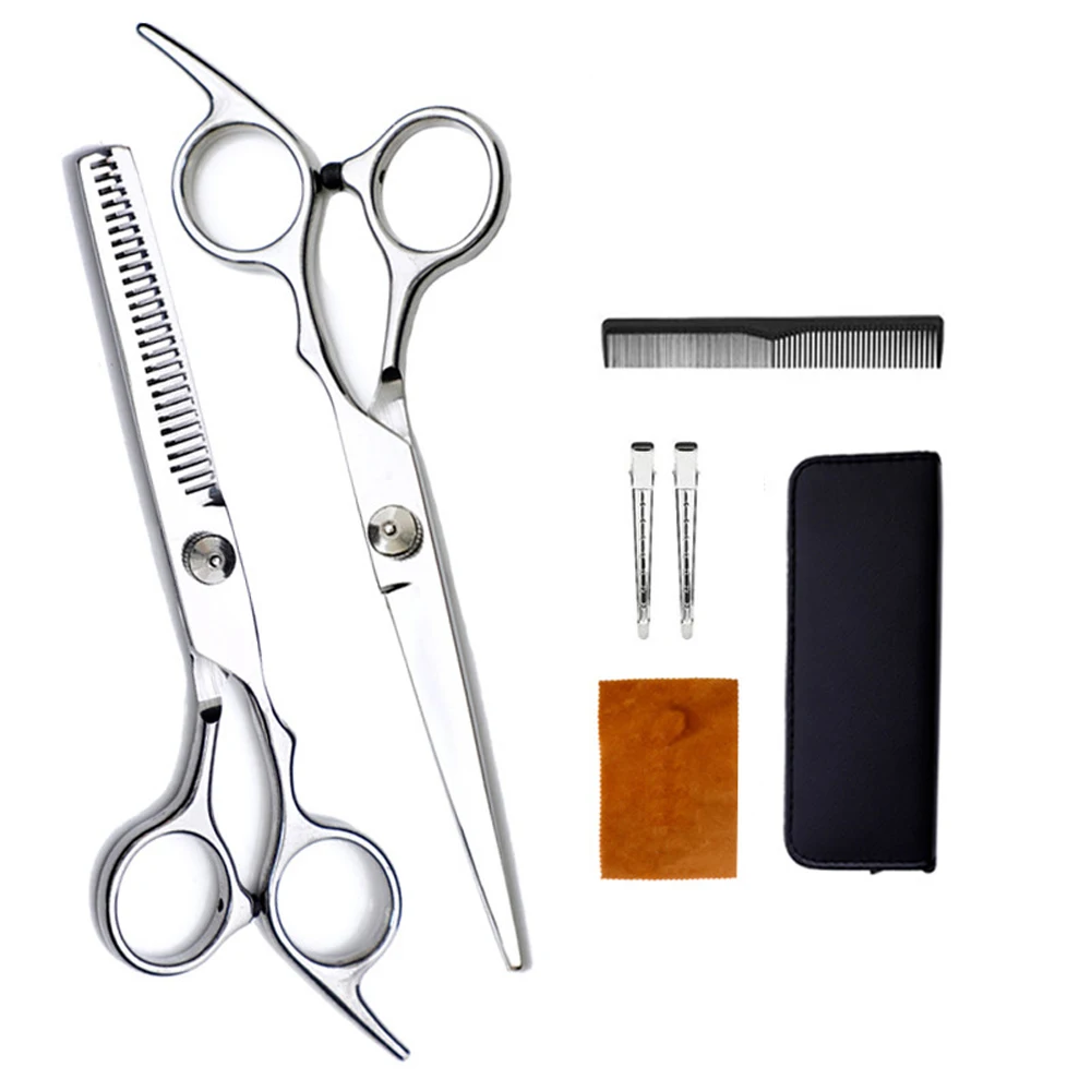 

Профессиональный набор парикмахерских ножниц для стрижки волос с филировочными ножницами, инструменты для укладки из нержавеющей стали для стилистов