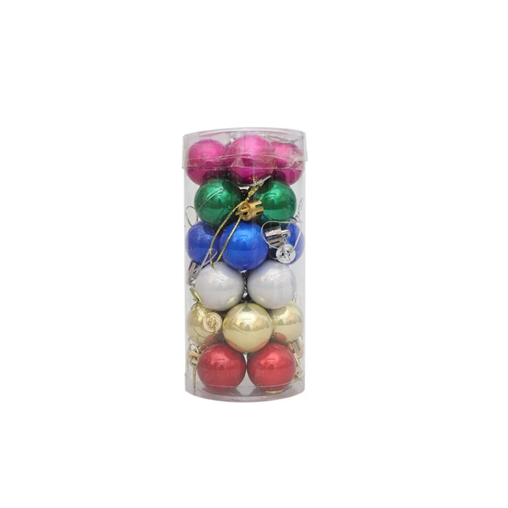 

24pcs Crafts Plastic Christmas Balls 3cm Creative Colored Pearl Balls Waterproof Colorful Christmas Tree Pendant Holiday