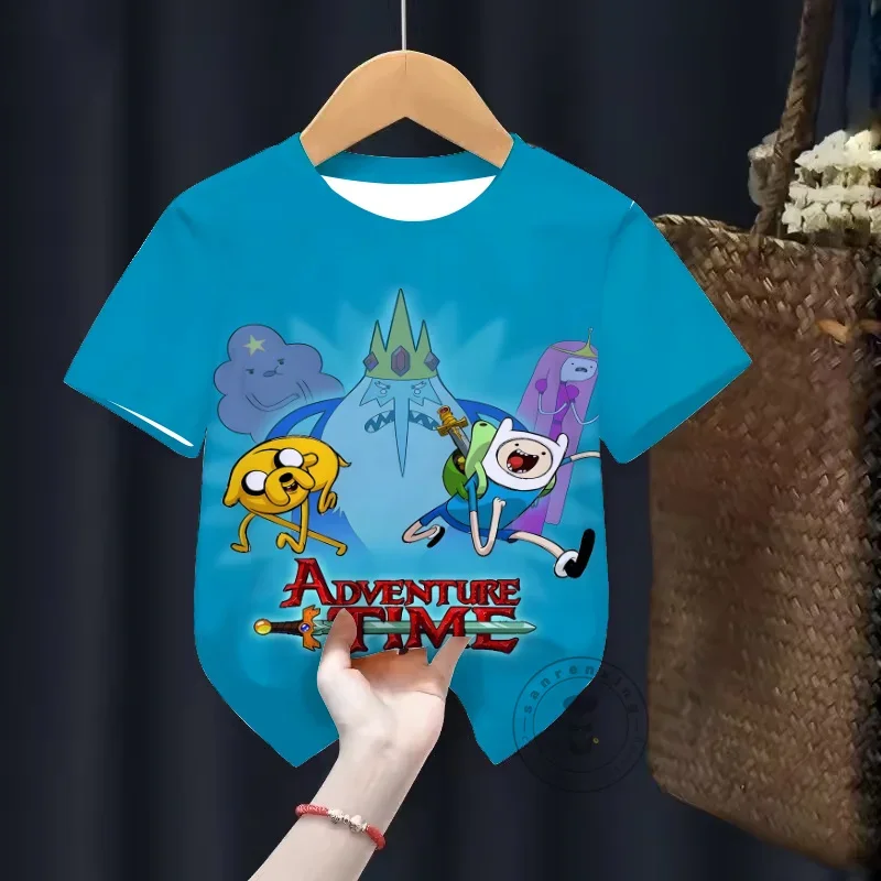 

Cool Adventure Time Graphic Tee Summer Kids T-Shirt Boys Girls Trendy 3D Print Short Sleeve Comfortable Fit Age 3-16 Gift