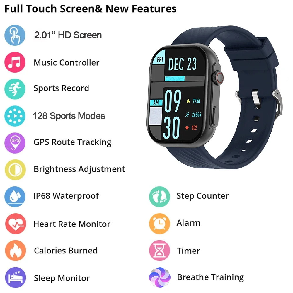 2023 Snolen ZL80 Smartwatch 2.01'' HD Screen for Men&Women Wearable Devices Built-in GPS IP67 Waterproof with free shipping