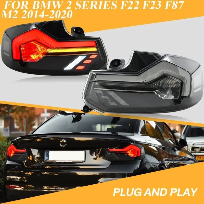 

For BMW 2-Series M2 F22 F23 2014-2020 LED Tail Lights Pair Blackline Style Rear Lamps Upgrade