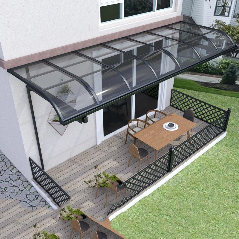 2026 Outdoor Window Awning Canopy Aluminum Roof with Polycarbonate Sun Shade Plastic Rain Door Coverpromote sales