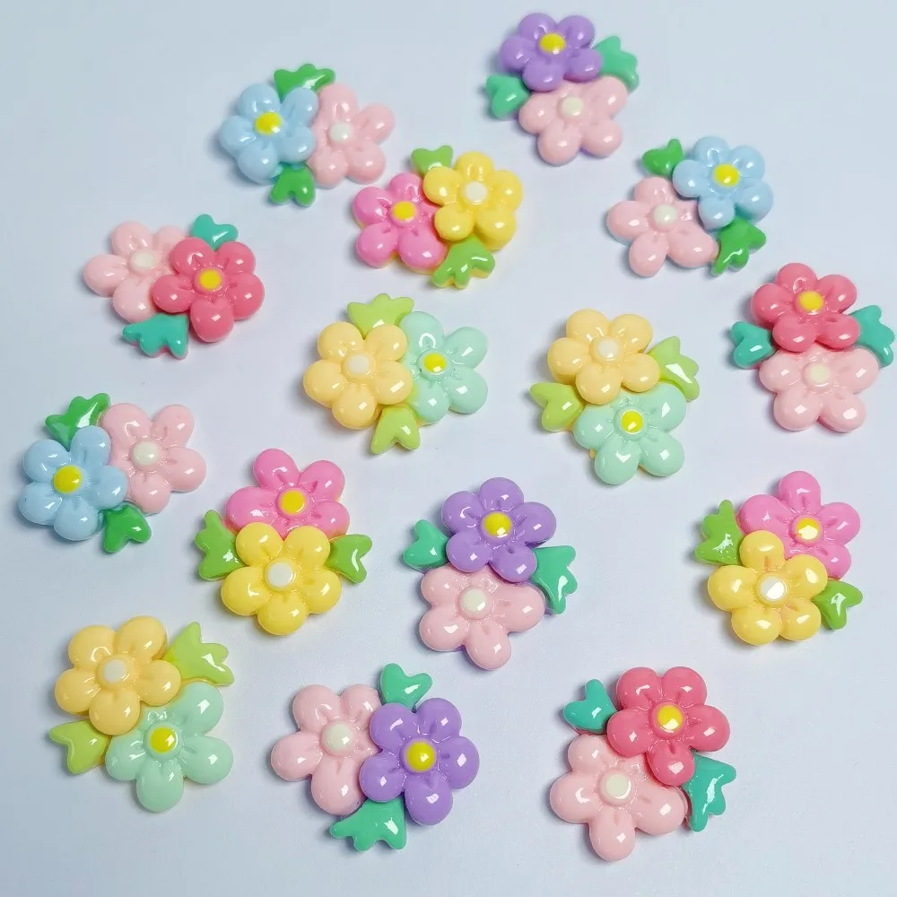 Shiny Leaves Flower Series Resin Flatback Cabochons For Hairpin Scrapbooking DIY Jewelry Craft Decoration Accessories