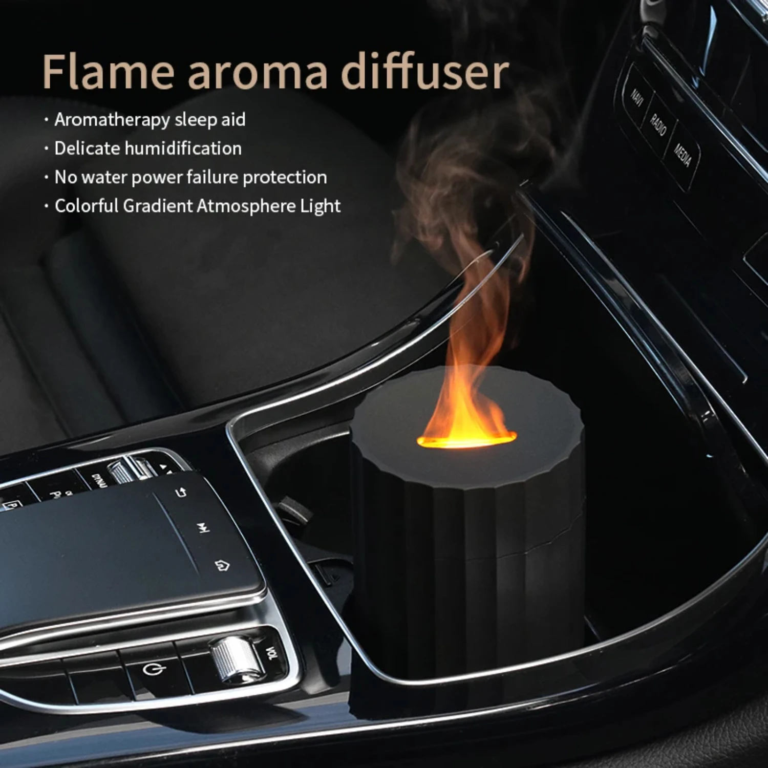 

Colorful Flame Ultrasonic USB Diffuser for Fire Essential Oil 100ml - Portable Air Humidifier for Home - Unique Aromatherapy Dif