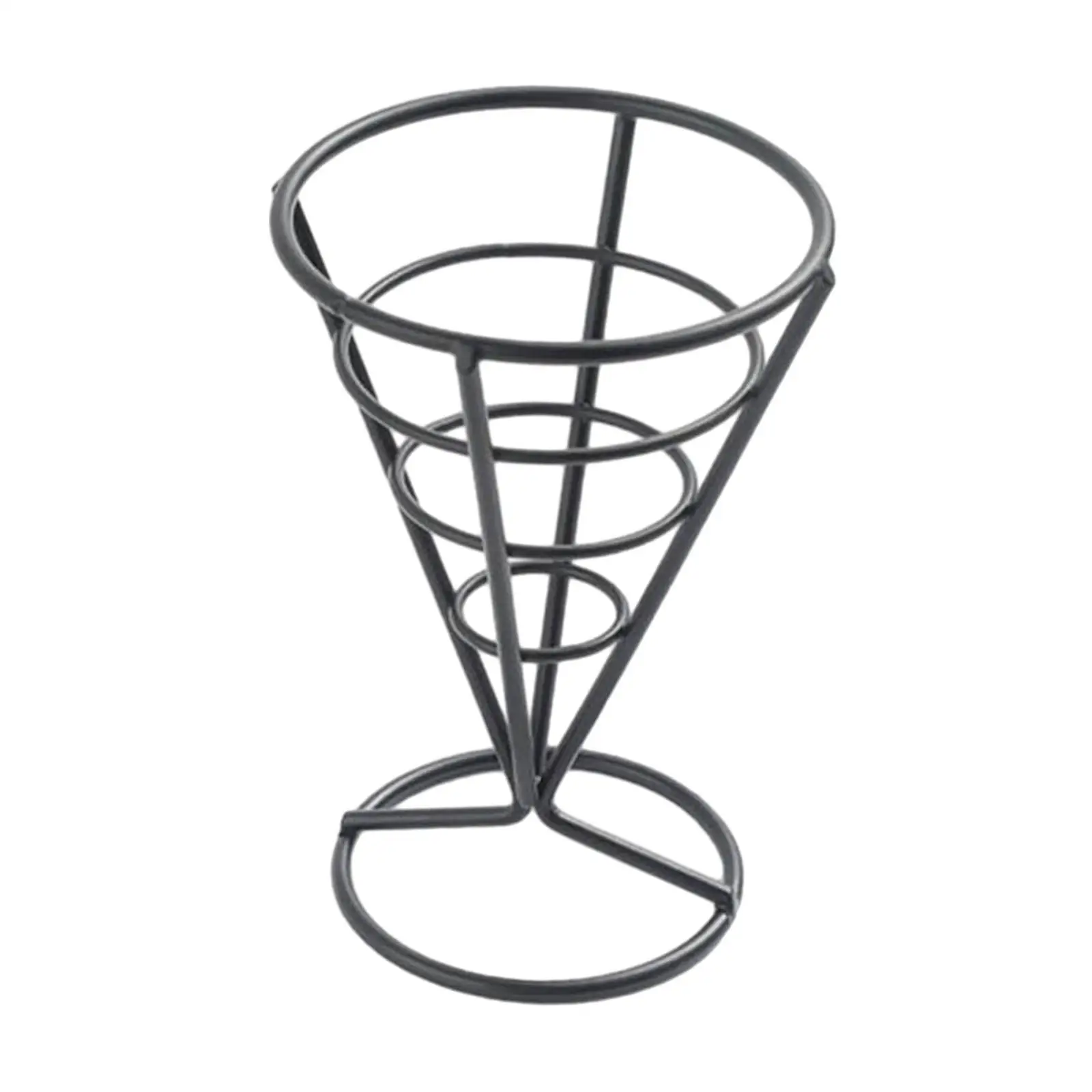 French Fries Stand Reusable Serving Stand Wire Stand Cone Basket Cone Holder Stand for Restaurant Table Kitchen Picnic Cafe
