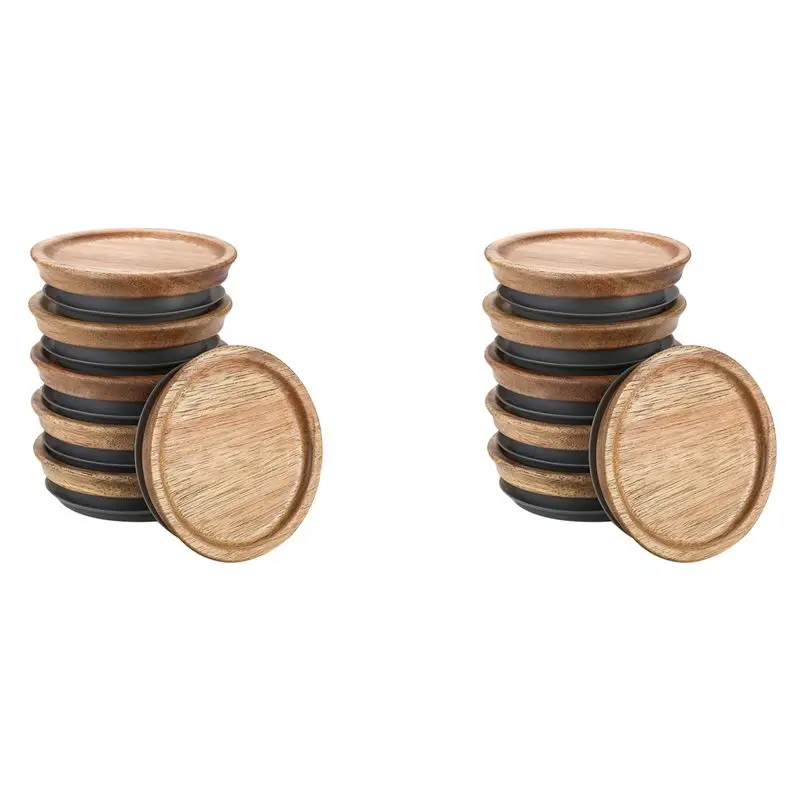 M12K-12 Pack All Sealed Wooden Storage Lids Set,Wooden Lids For Ball,Kerr Jars,Food Grade Material,Airtight For Jars 72Mm